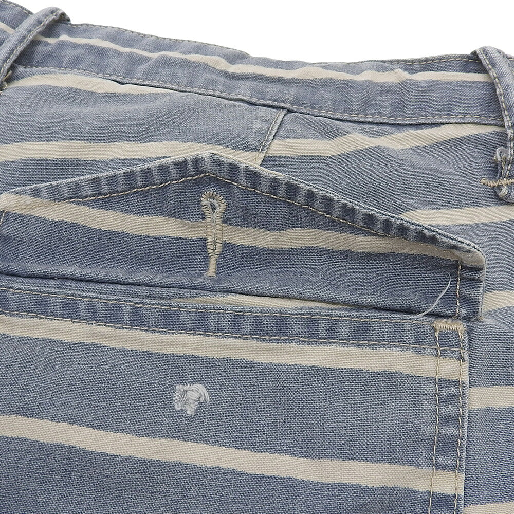 RRL Batik Striped Distressed Denim Shorts Blue Size 32