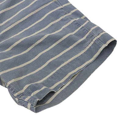 RRL Batik Striped Distressed Denim Shorts Blue Size 32