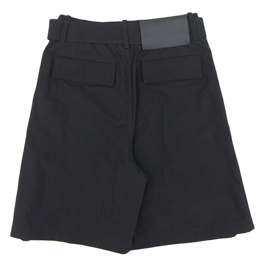 JIL SANDER+ Belted Cotton Shorts Black Size 44