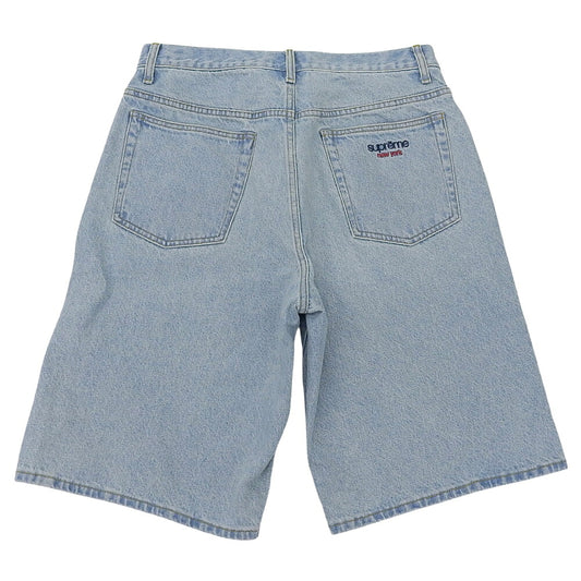Supreme 25SS Baggy Wide Denim Shorts Light Blue Size 30