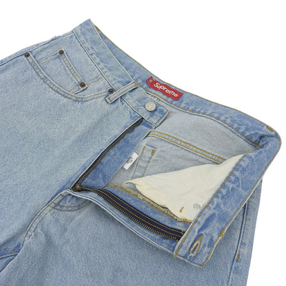 Supreme 25SS Baggy Wide Denim Shorts Light Blue Size 30