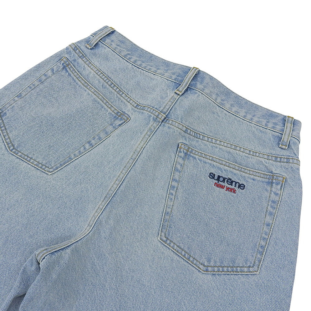 Supreme 25SS Baggy Wide Denim Shorts Light Blue Size 30