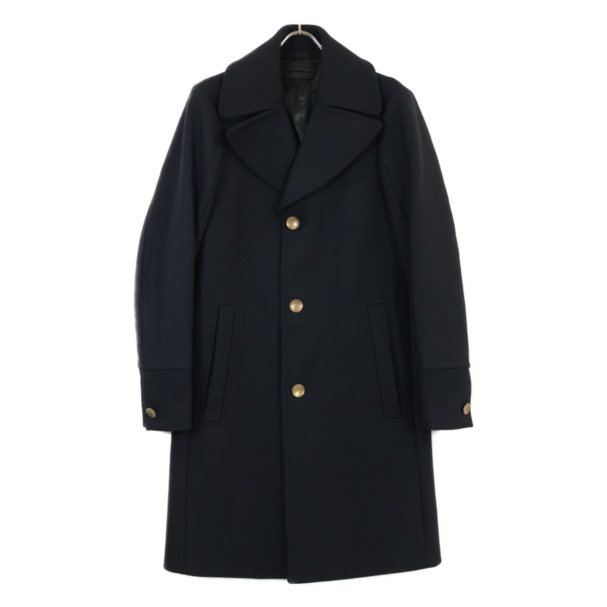 DIESEL BlackGold Wool Chester Coat Black Size 44