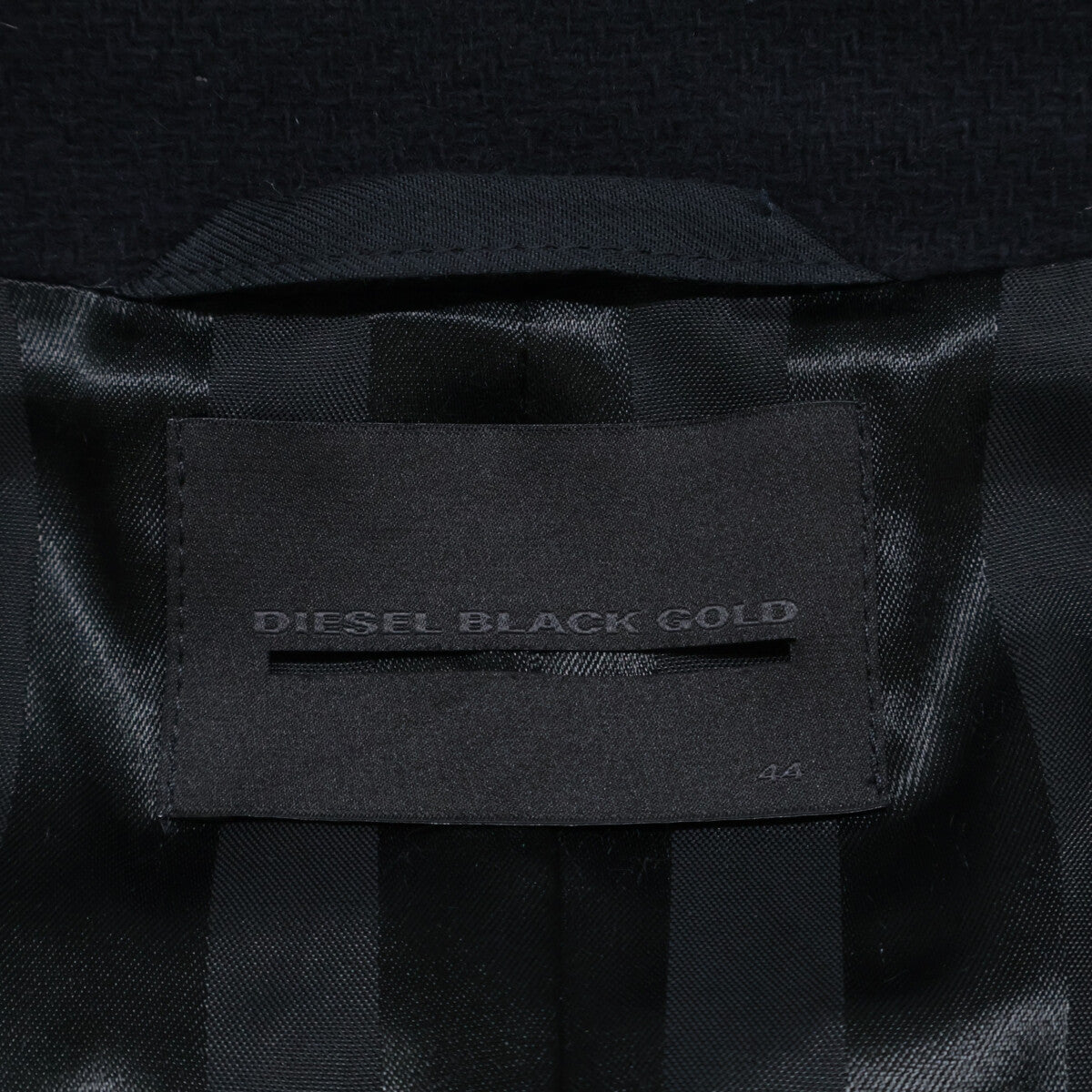 DIESEL BlackGold Wool Chester Coat Black Size 44