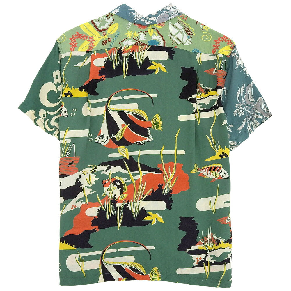 SUN SURF Beams Boy Crazy Hawaiian Shirt Green Size M