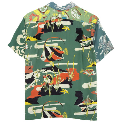 SUN SURF Beams Boy Crazy Hawaiian Shirt Green Size M