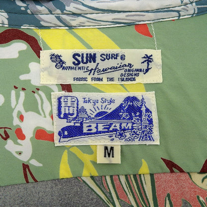 SUN SURF Beams Boy Crazy Hawaiian Shirt Green Size M