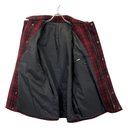 Y's for men Black Red Arm Leather Check No Jacket Size