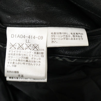 Burberry Black Label Lamb Leather Rabbit Coat Black Size LL