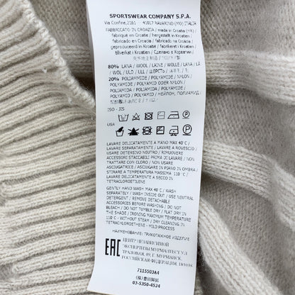 STONE ISLAND 7115503A4 Ivory Wool Logo Patch Rib Knit Size M