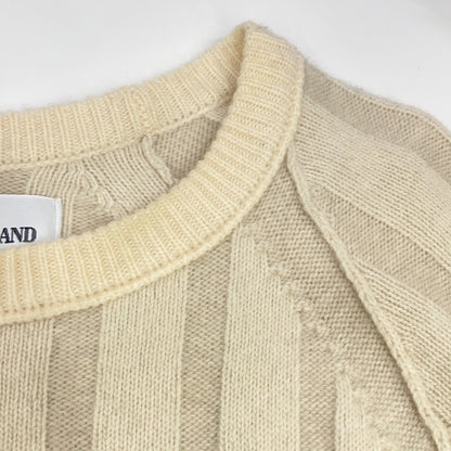 STONE ISLAND 7115503A4 Ivory Wool Logo Patch Rib Knit Size M