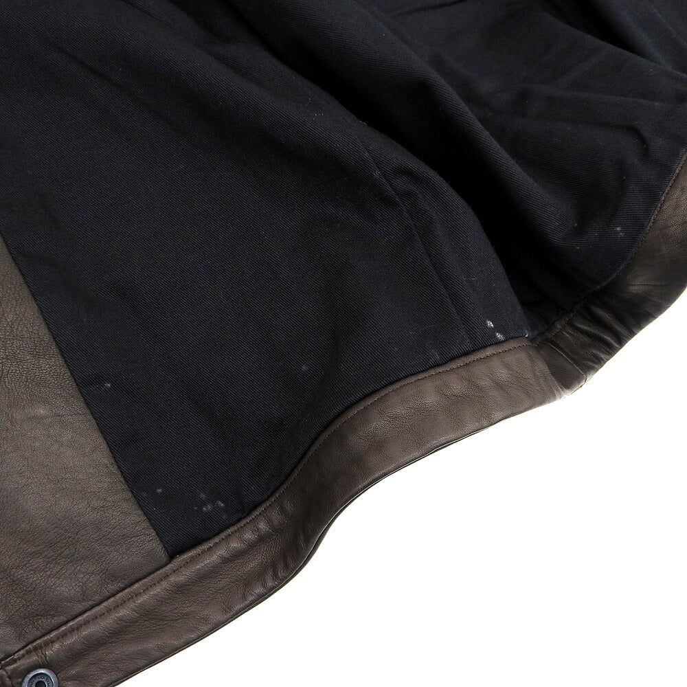 MAURO GRIFONI Brown Leather Single-Breasted Jacket Size 50
