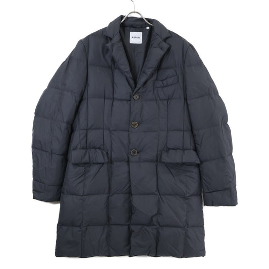 ASPESI OI22 Grey Chesterfield Quilted Down Coat Size L