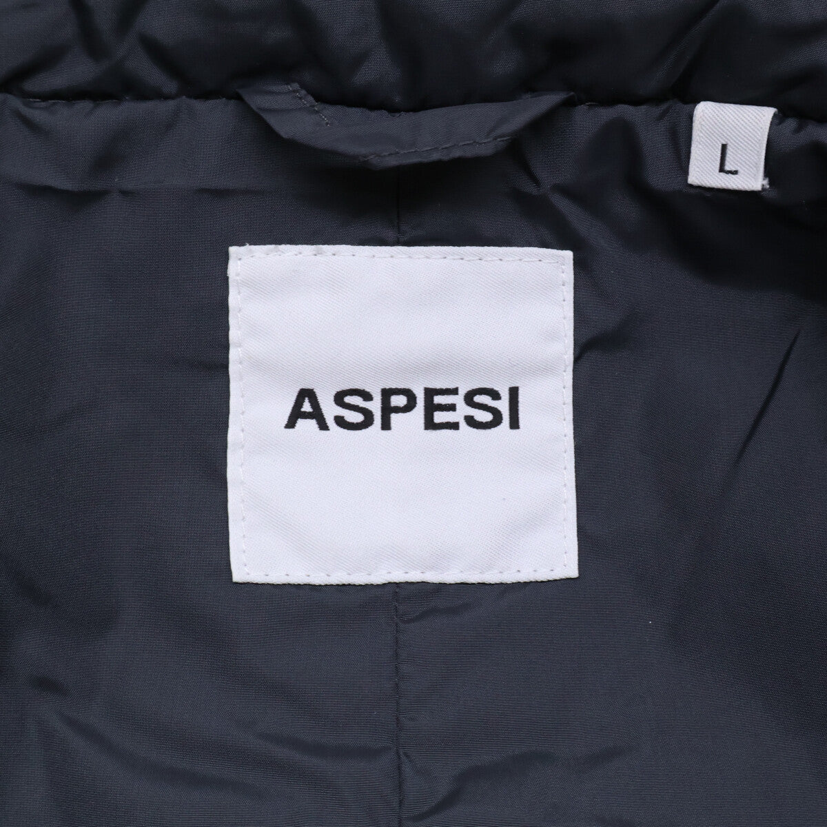 ASPESI OI22 Grey Chesterfield Quilted Down Coat Size L