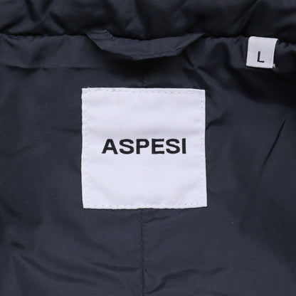 ASPESI OI22 Grey Chesterfield Quilted Down Coat Size L