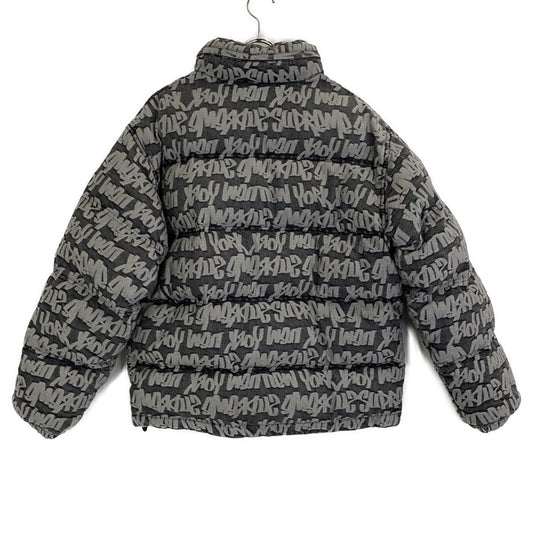 Supreme 22SS Gray Fat Tip Jacquard Puffer Jacket Size M