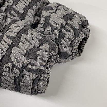 Supreme 22SS Gray Fat Tip Jacquard Puffer Jacket Size M