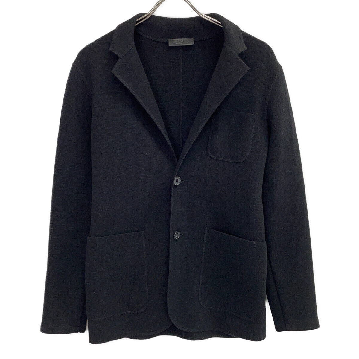 PRADA Black 0000ET Wool Single Jacket Size 44