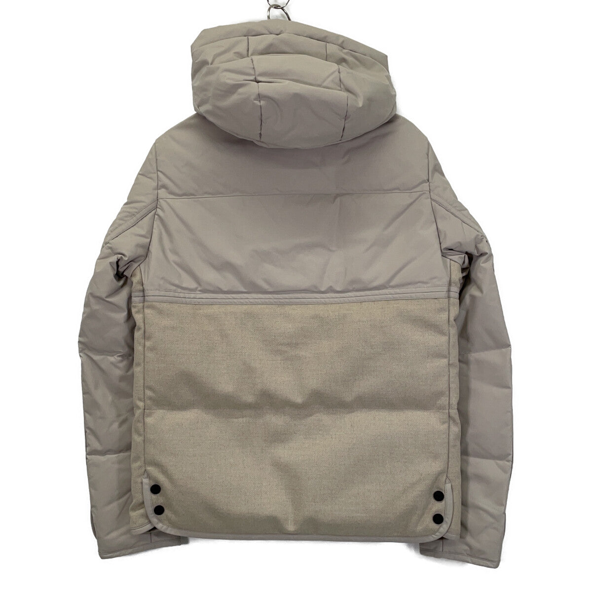 DUNO Gray Wool Nylon Hooded Down Coat Size M
