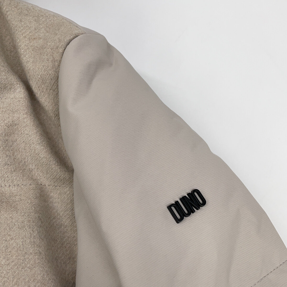 DUNO Gray Wool Nylon Hooded Down Coat Size M