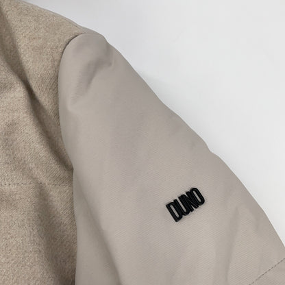 DUNO Gray Wool Nylon Hooded Down Coat Size M