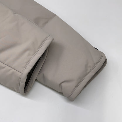 DUNO Gray Wool Nylon Hooded Down Coat Size M