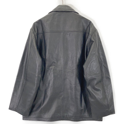 TOWN CRAFT Black Lamb Leather Car Coat Size L