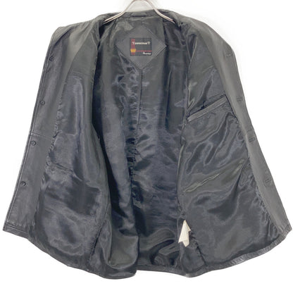 TOWN CRAFT Black Lamb Leather Car Coat Size L