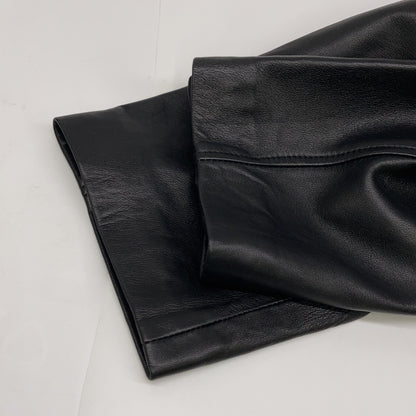 TOWN CRAFT Black Lamb Leather Car Coat Size L