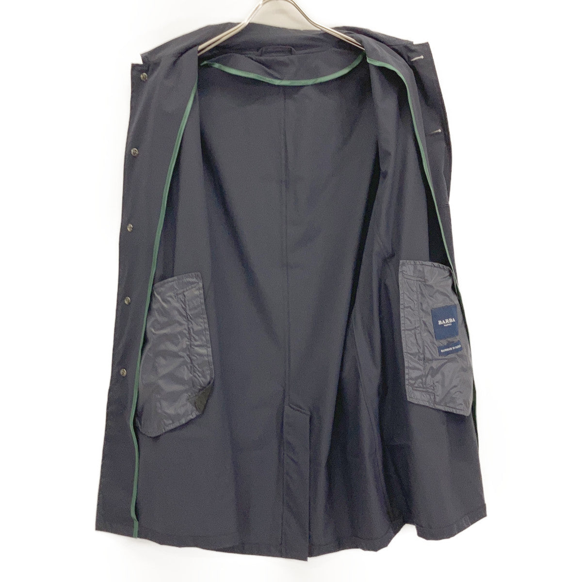 BARBA Navy SPOLVERINO Stretch Nylon Half Coat Size 48