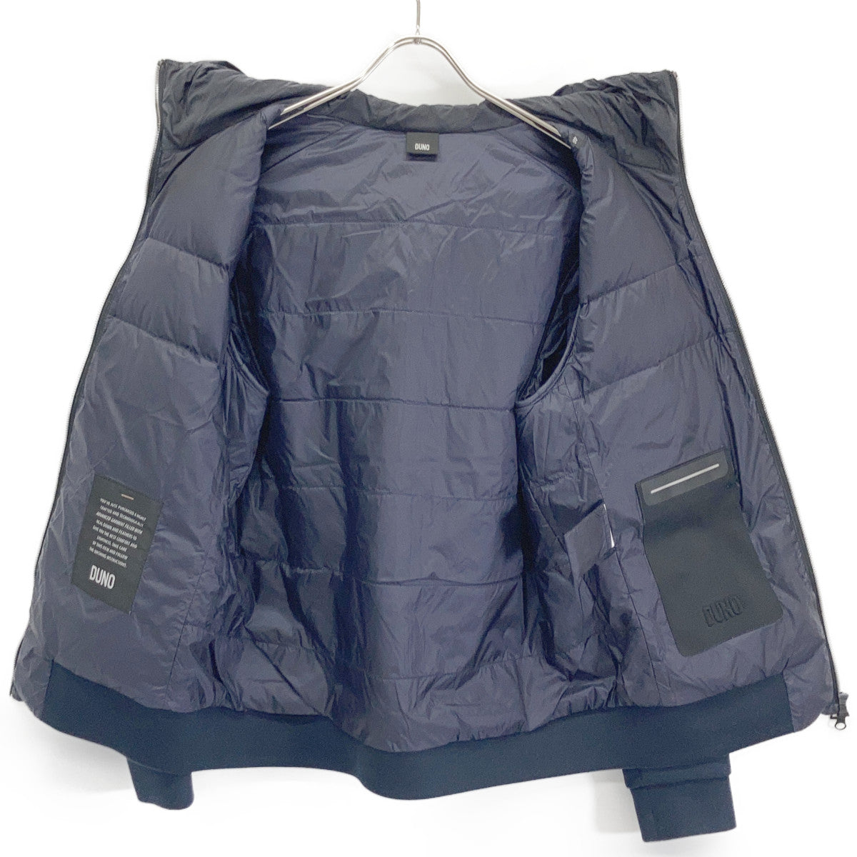 DUNO Navy GIANT Paneled Hooded Down Jacket Size 46