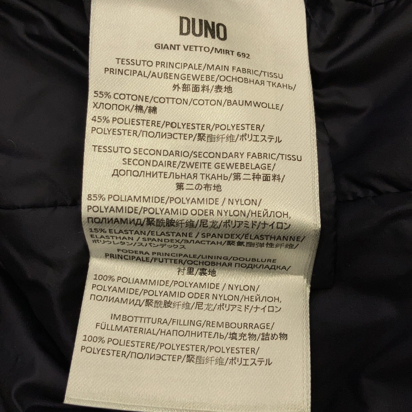 DUNO Navy GIANT Paneled Hooded Down Jacket Size 46