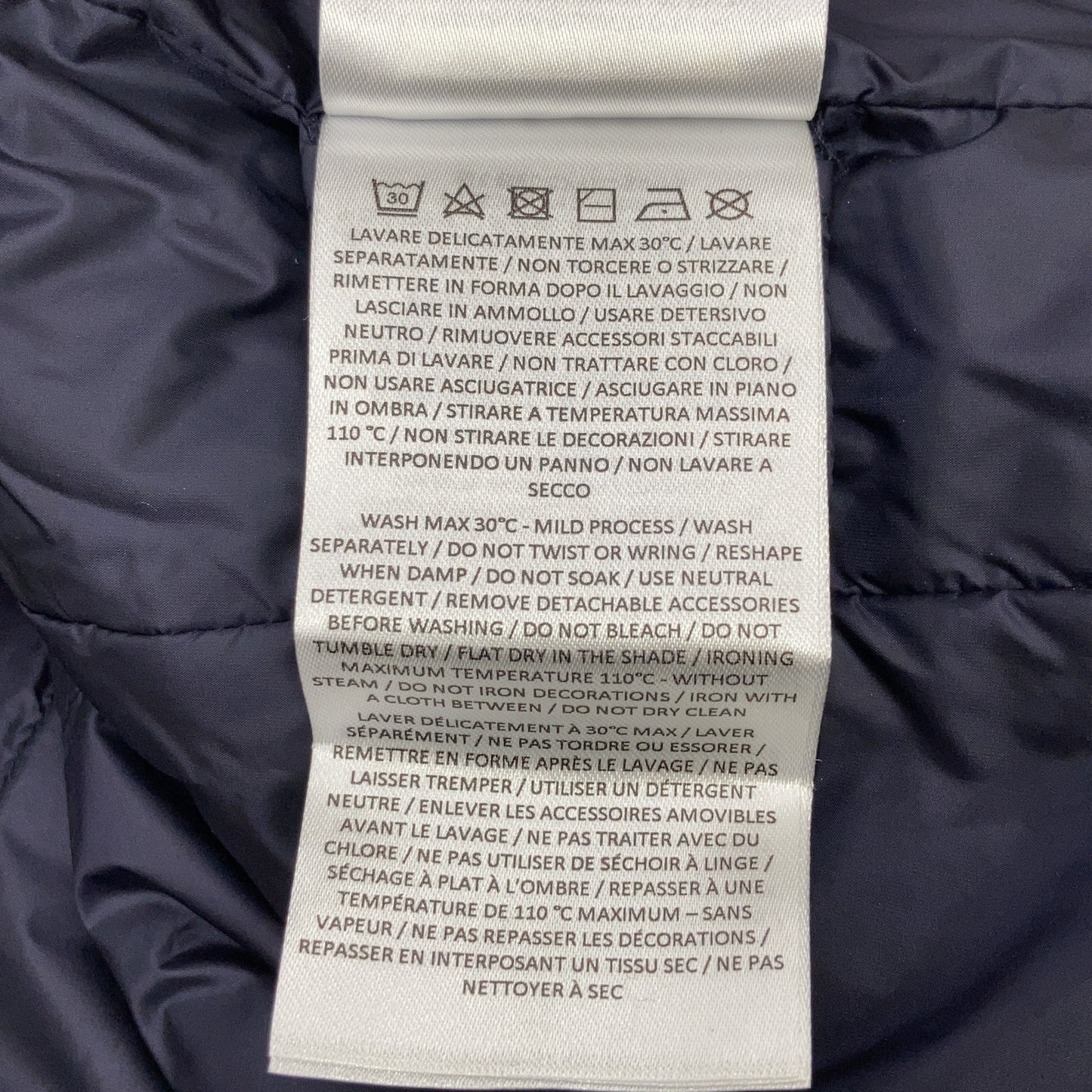 DUNO Navy GIANT Paneled Hooded Down Jacket Size 46