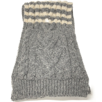 THOM BROWNE Gray Cable Knit Long Scarf