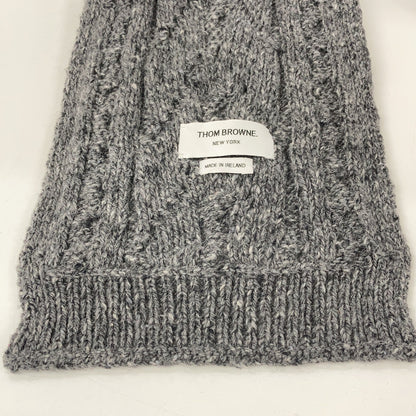 THOM BROWNE Gray Cable Knit Long Scarf