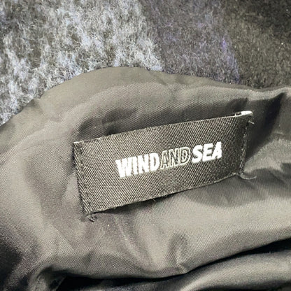 WIND AND SEA Blue Black Shaggy Plaid Shirt Jacket Size XL