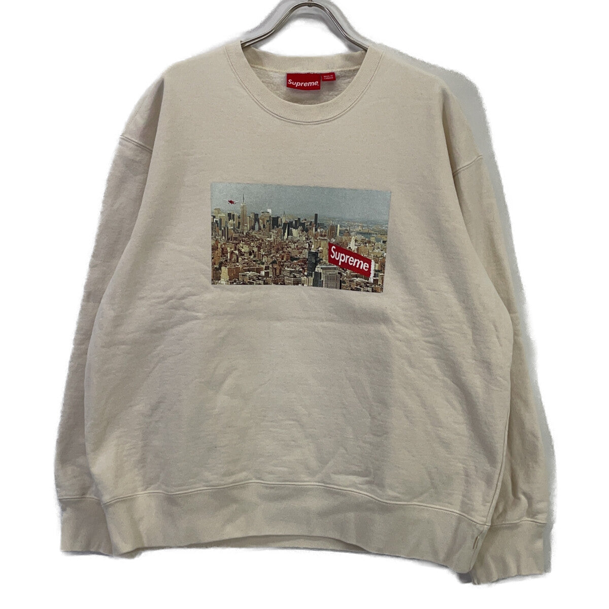 Supreme 20AW Ivory Aerial Crewneck Sweatshirt Size L