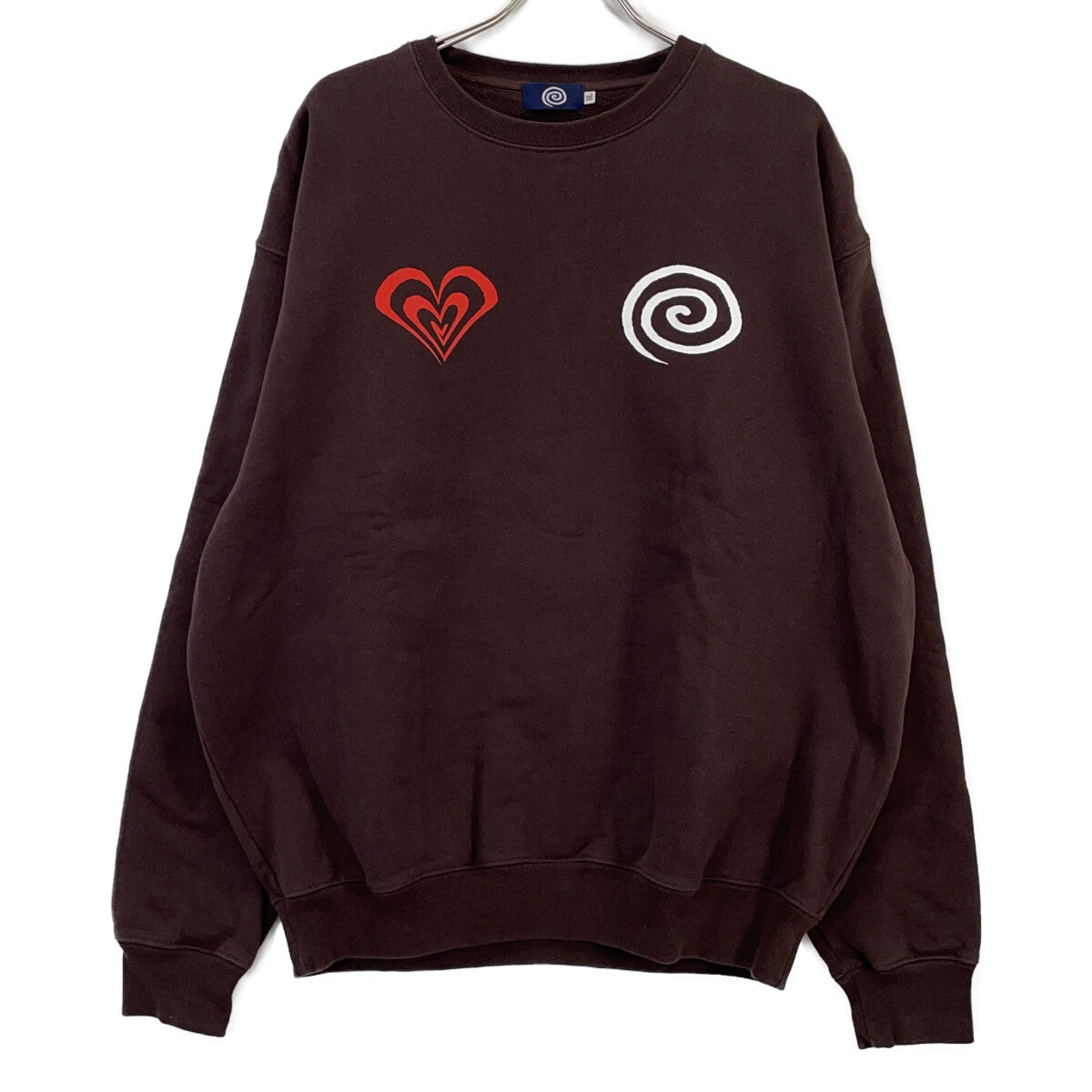 SOONER OR LATER Brown GuruGuru Heart Sweatshirt Size XL