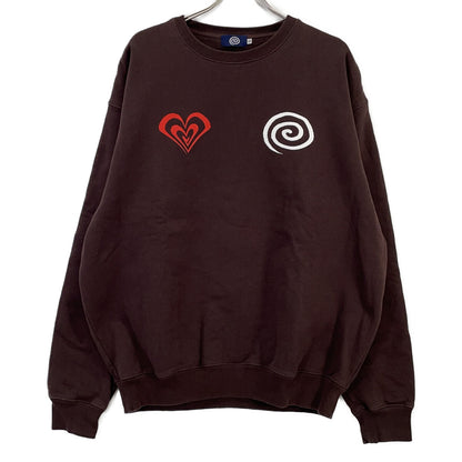 SOONER OR LATER Brown GuruGuru Heart Sweatshirt Size XL