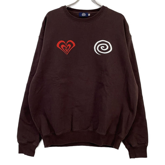 SOONER OR LATER Brown GuruGuru Heart Sweatshirt Size XL