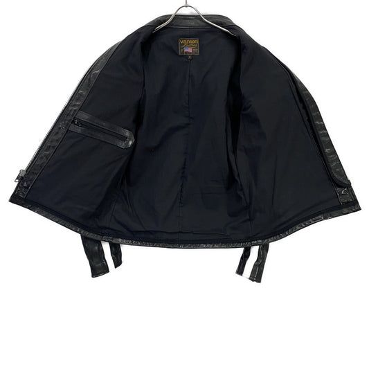 VANSON Black Leather Single Rider Jacket Size M