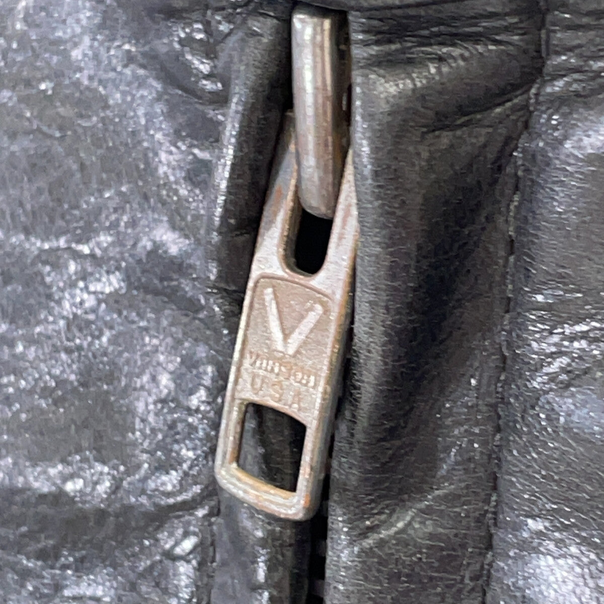 VANSON Black Leather Single Rider Jacket Size M