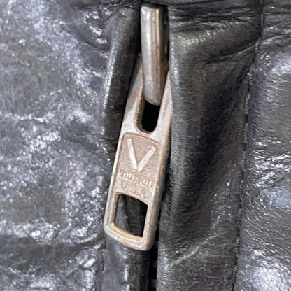 VANSON Black Leather Single Rider Jacket Size M
