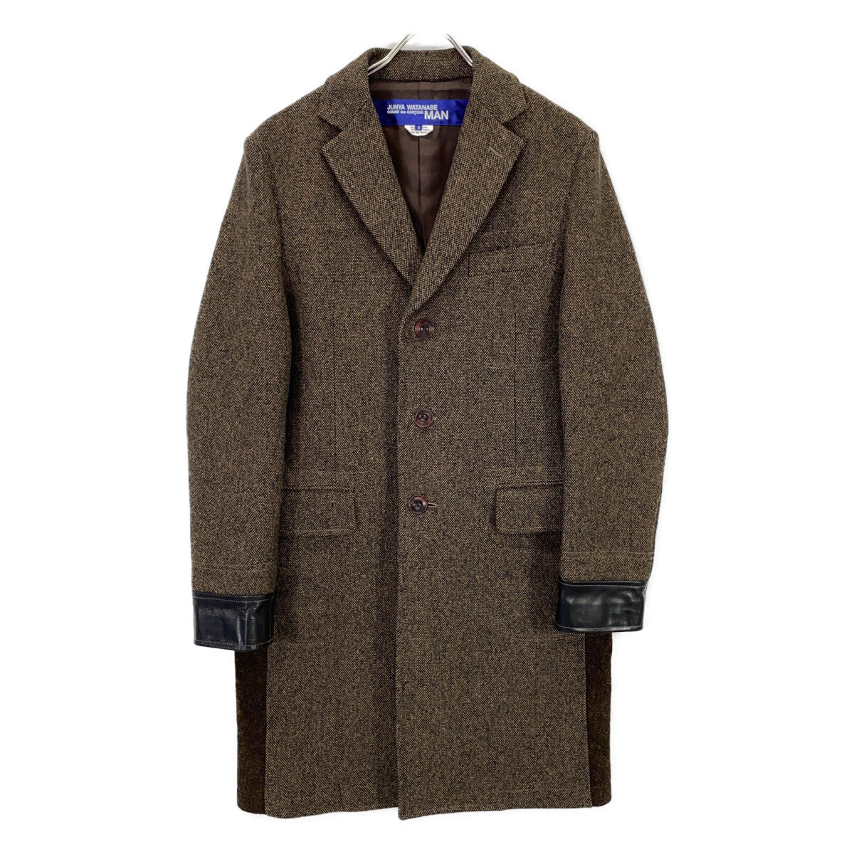 JUNYA WATANABE MAN 19AW Brown Wool Leather 3B Coat Size S