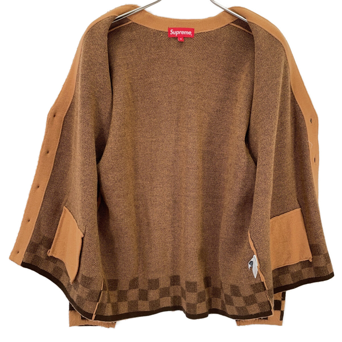 Supreme 21SS Brown Brushed Checkerboard Cardigan Size M