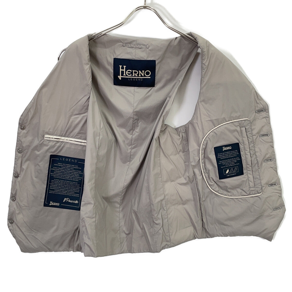 HERNO 002ULE-19288 Inner Down Gilet Vest Gray Size 44