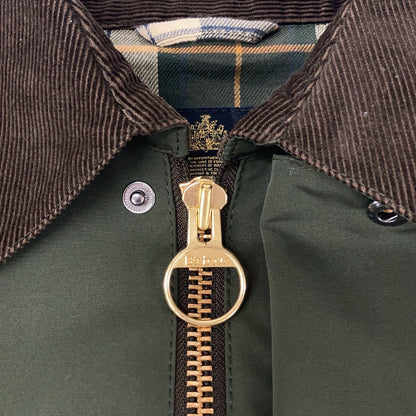 Barbour Burghley Zip-Up Polyester Jacket Green Size M