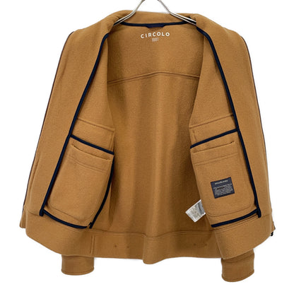 CIRCOLO Collared Wool Blouson Jacket Brown Size L