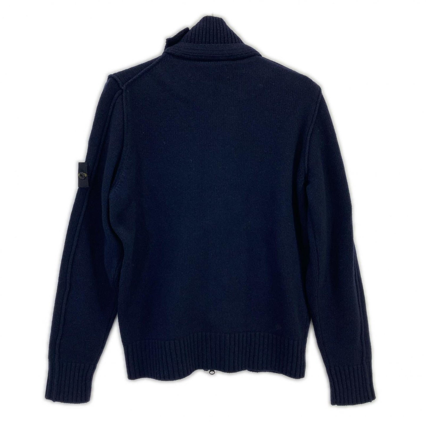 STONE ISLAND Stand Collar Wool Cardigan Blue Size M