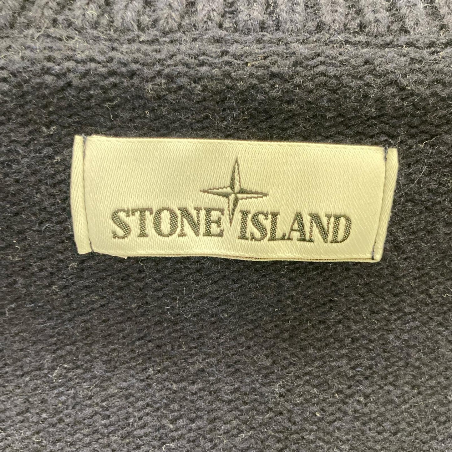 STONE ISLAND Stand Collar Wool Cardigan Blue Size M